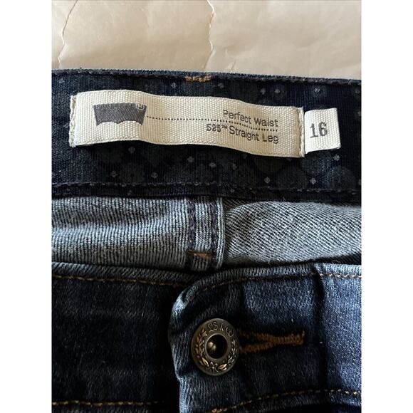 Levi’s Jeans Womens Size 16 33x32 Perfect Waist 525 Dark Wash Blue 35x31 Fit EUC - Picture 8 of 14
